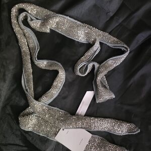 Urban Outfitters Silver Beaded Scarf